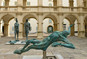 Exhibition by sculptor Jakov Brdar in the Renaissance courtyard of the provincial government in Graz, Austria. Bronze sculptures ‘She and He and the Crucified’. Photo: the MC Archives